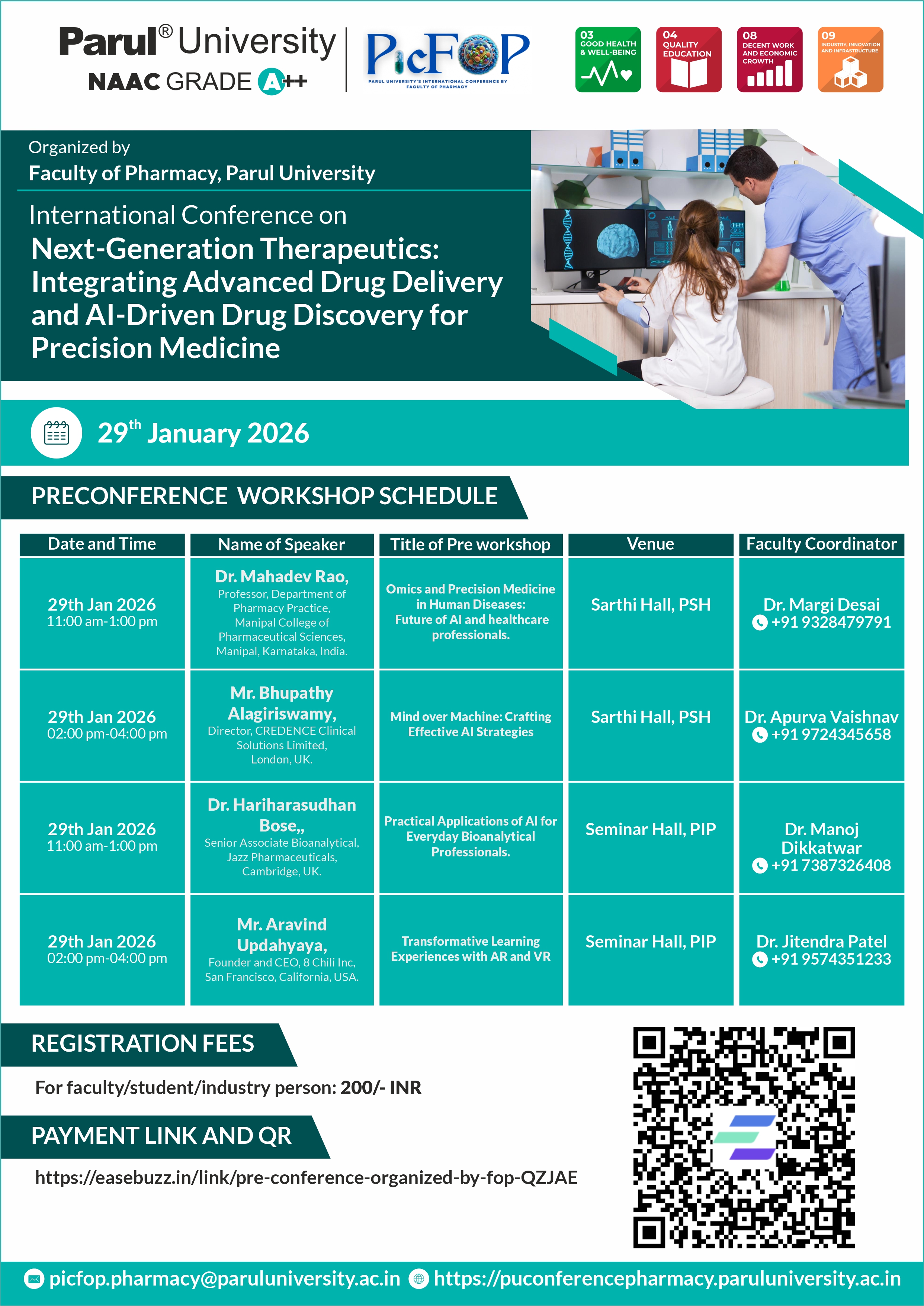 PRECONFERENCE  WORKSHOP SCHEDULE 2026